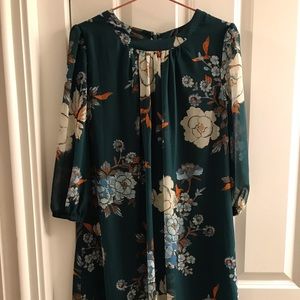 Green Floral Dress XS